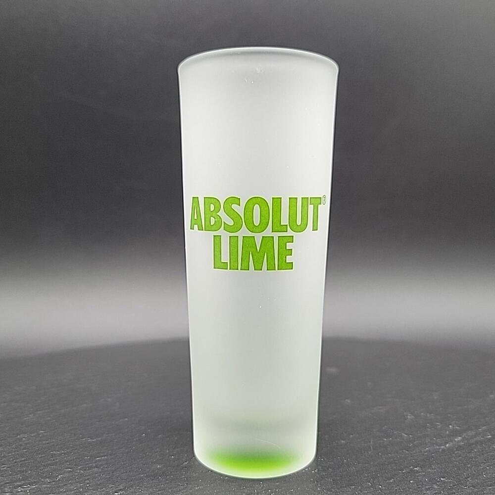 Absolut Lime Vodka Frosted Shot Glass Tall Shooter Promo Green Bar NEW Liquor